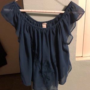 Sheer teal blouse